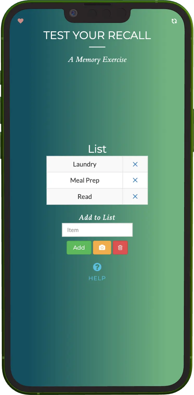 Test Your Recall Web App screenshot