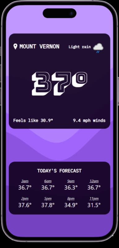 Weather React App screenshot